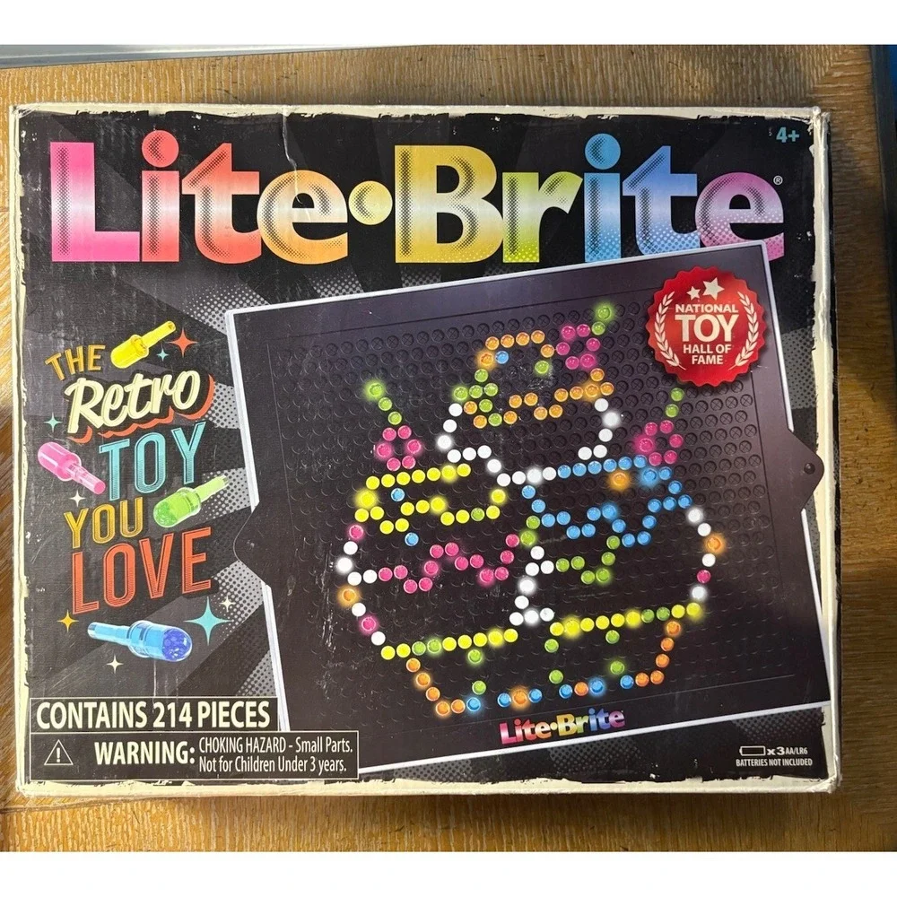 NEW Lite-Brite Classic, Favorite Retro Toy - Create Art with Light- 214 pieces